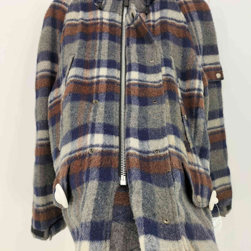 ジュンヤワタナベコムデギャルソンマン JUNYA WATANABE COMME des GARCONS MAN 05aw archive マルチポケット マドラスチェック フーデットジャケット ハーフコート  メンズ JPN:M